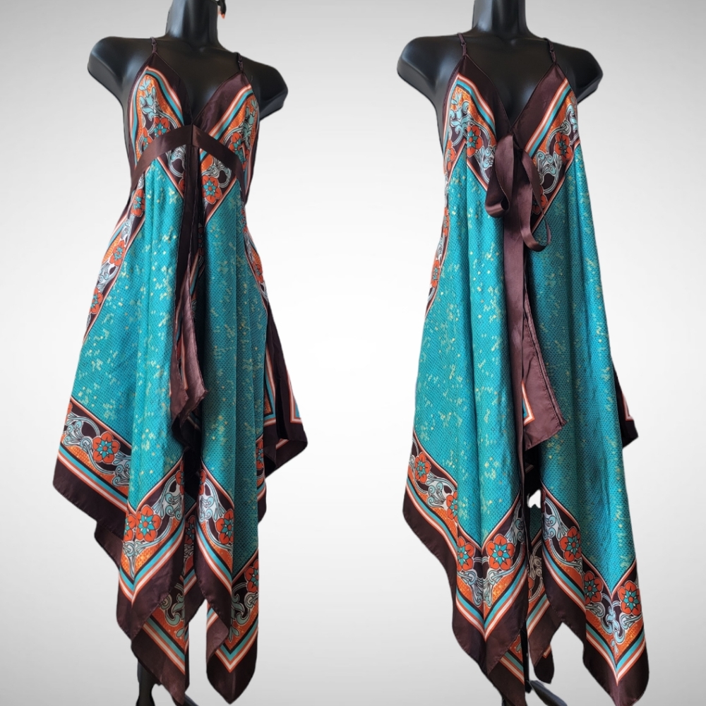 Vintage Avon Boho Handkerchief Cami Dress